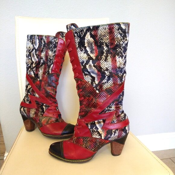 Spring Step L'Artiste - 'Malagie' Leather & Velvet boots - 39/ 8.5 - Picture 12 of 12